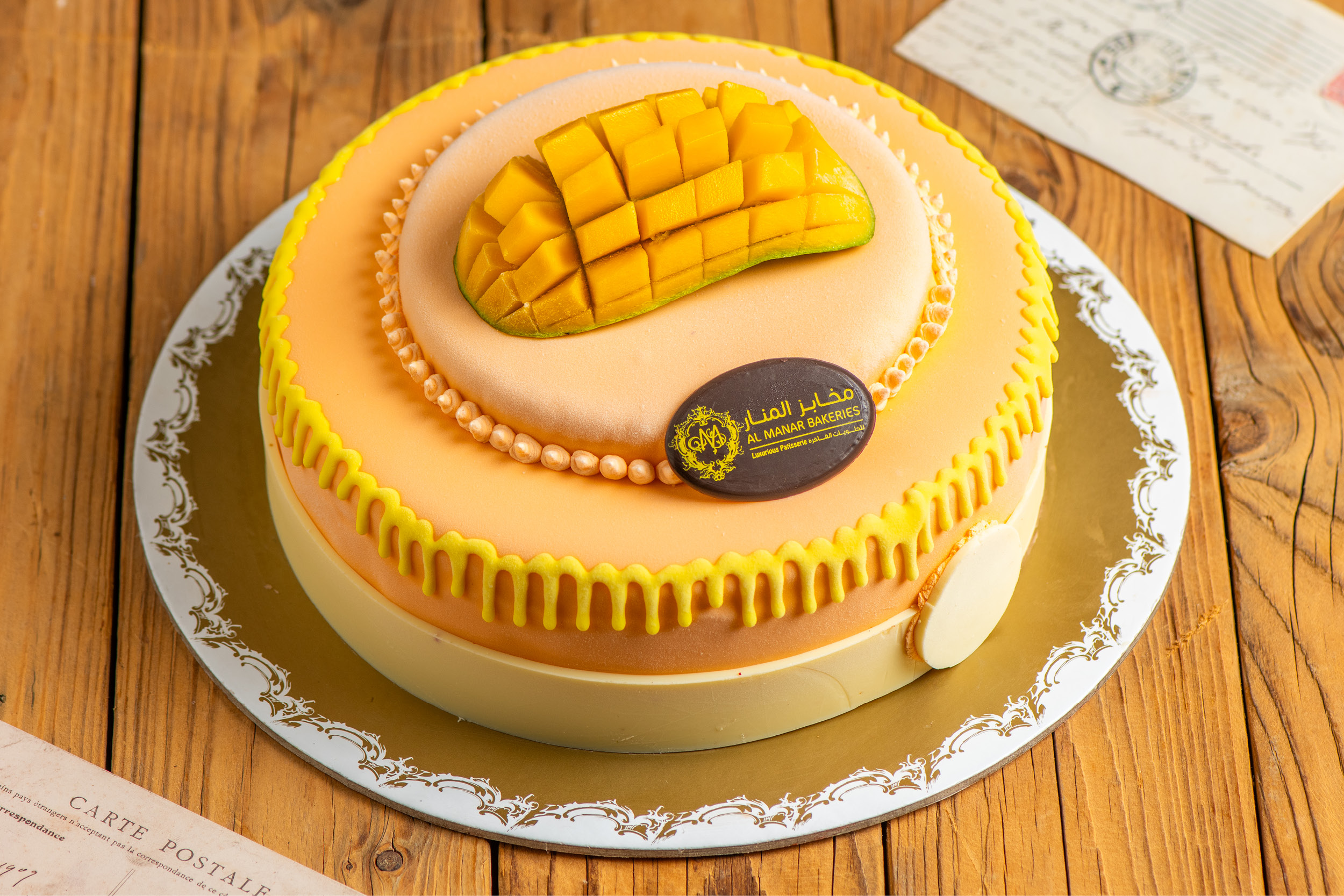Mango ice cream cake