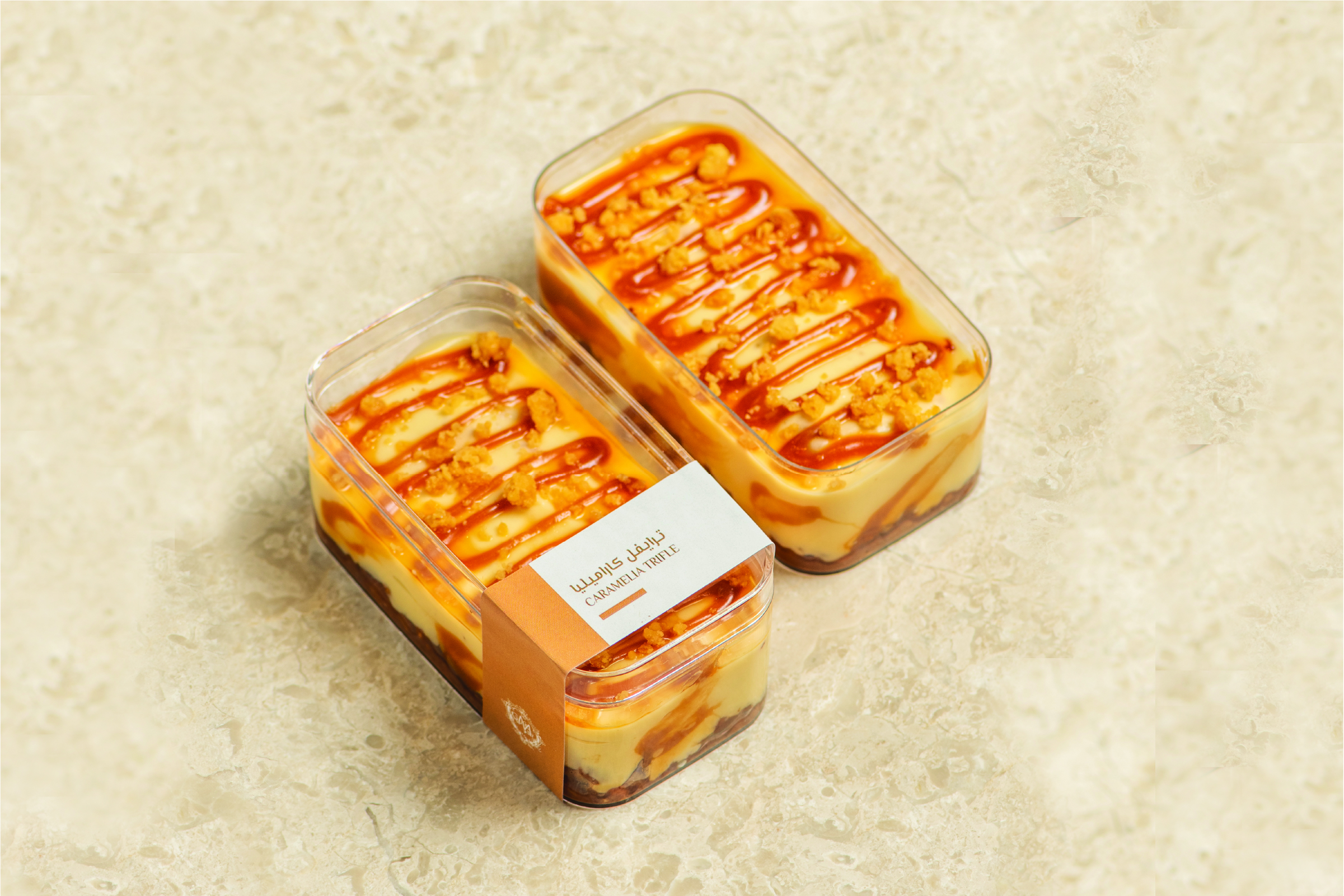 Mini caramel trifle